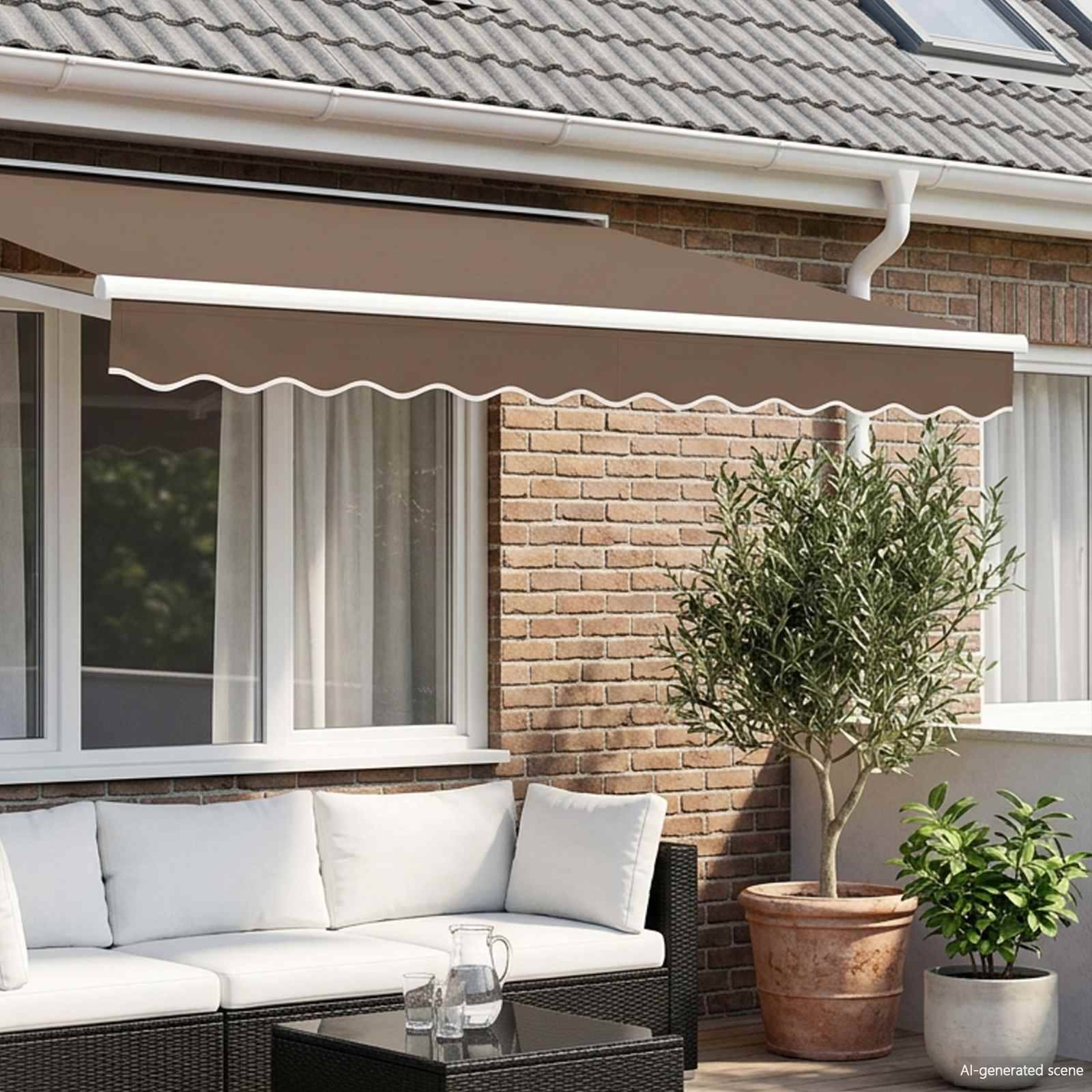 vidaXL Markisenschürzen-Ersatz Taupe 2,5 m Polyester
