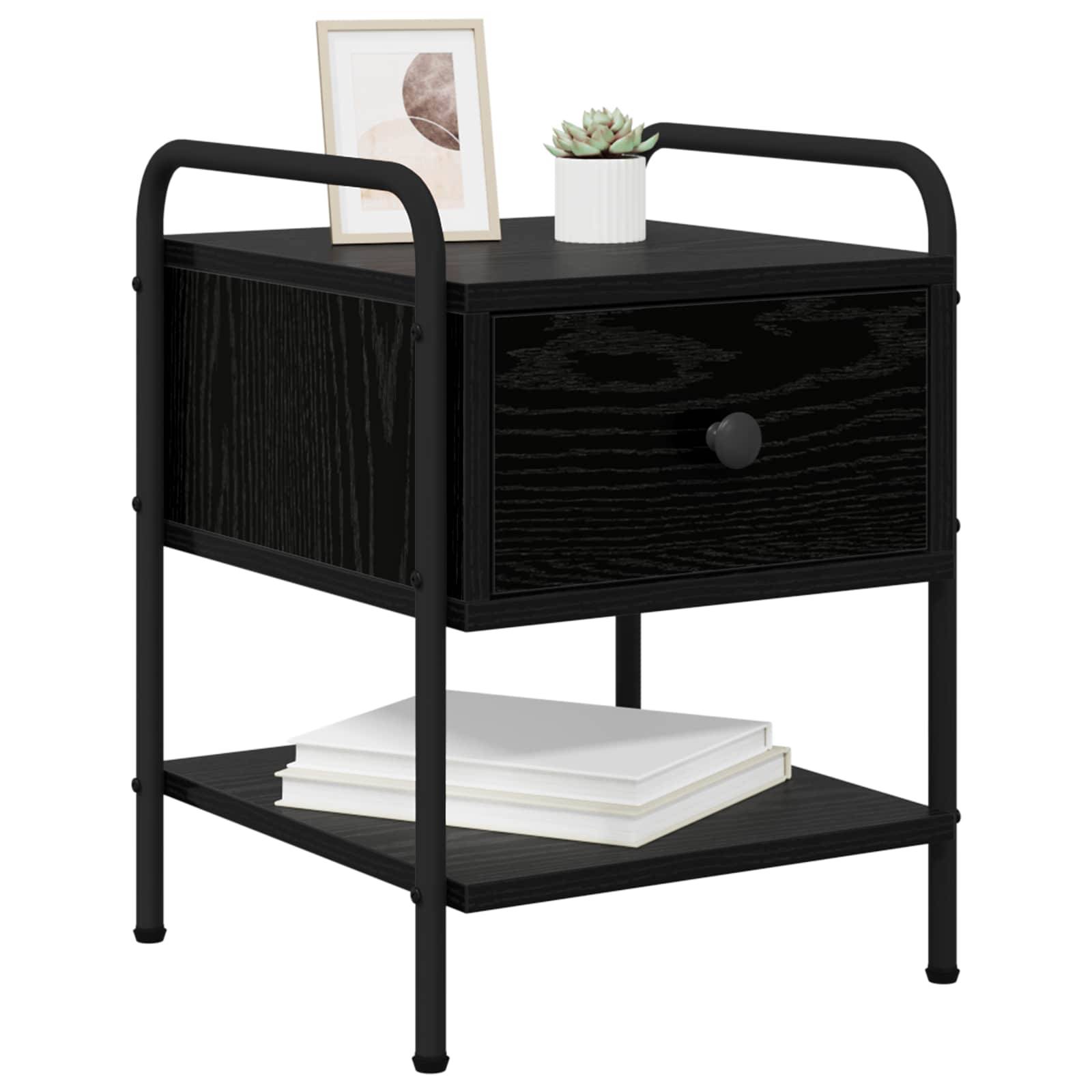 vidaXL Nachttisch 2 Stk. Schwarze Eiche 35 x 36,5 x 47 cm