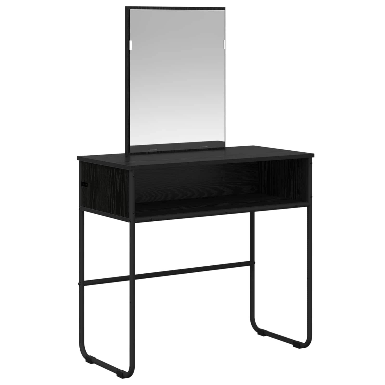 vidaXL Schminktisch Schwarze Eiche 81 x 40 x 131 cm Holzwerkstoff