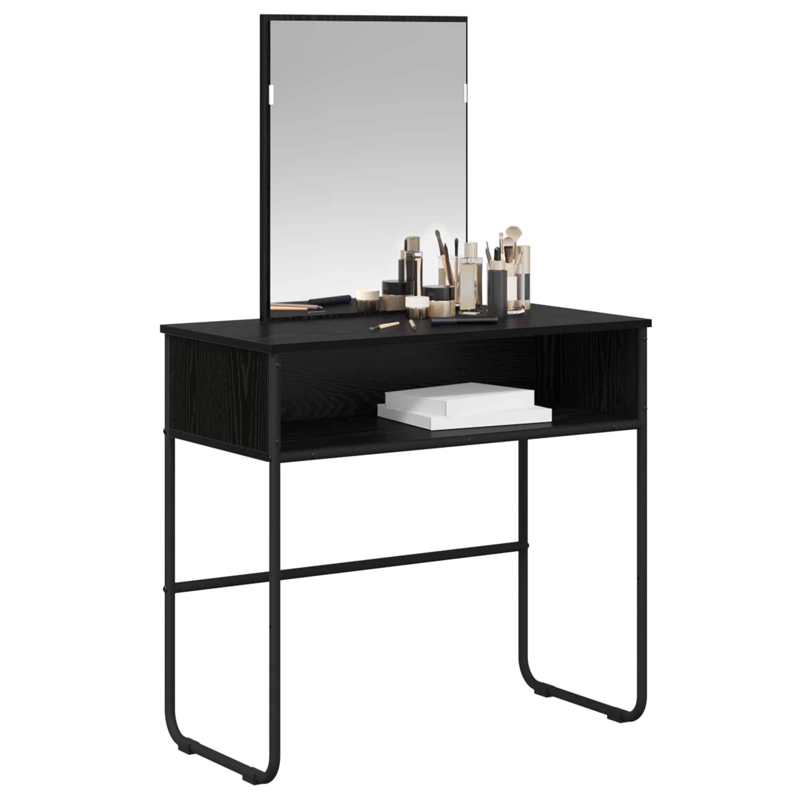 vidaXL Schminktisch Schwarze Eiche 81 x 40 x 131 cm Holzwerkstoff
