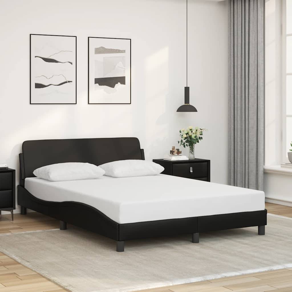 vidaXL Bettgestell "Dover" Schwarz 137x190 cm Kunstleder