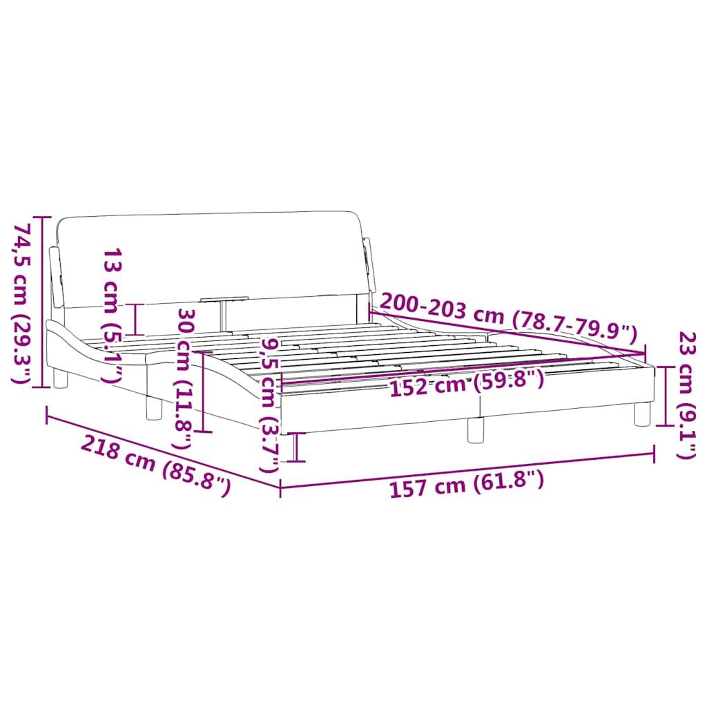 vidaXL Bettgestell "Dover" Schwarz 152x203 cm Kunstleder