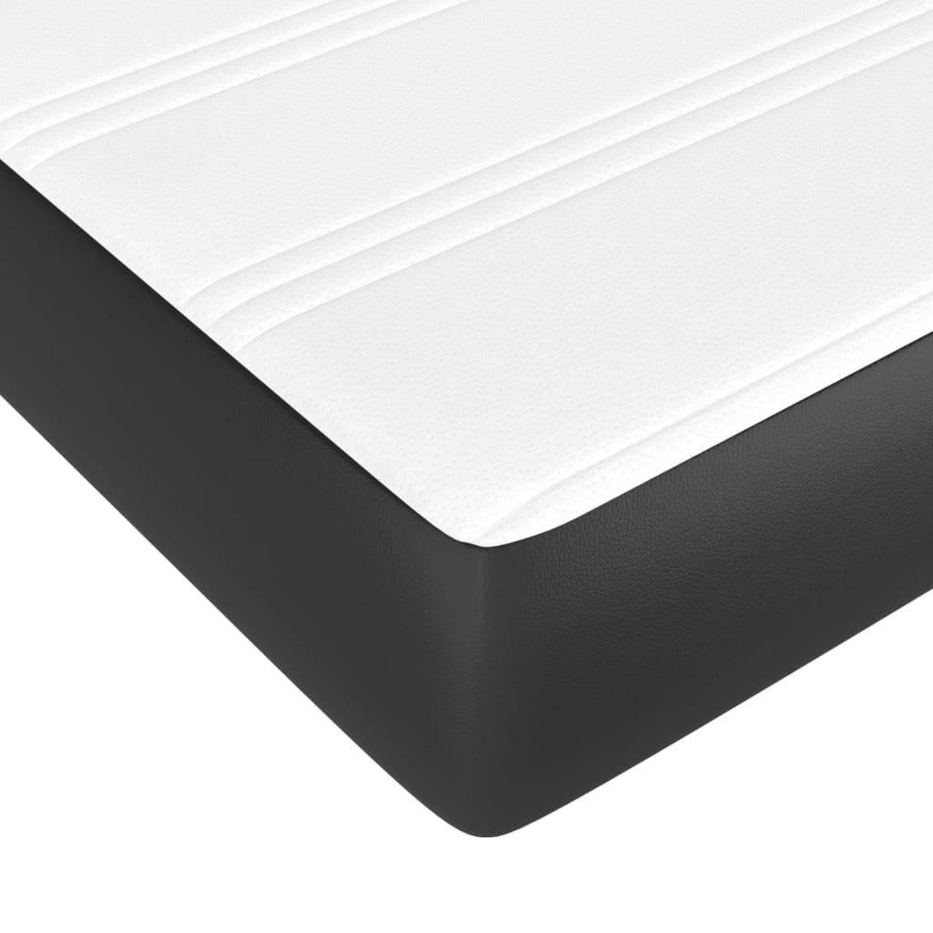 vidaXL Taschenfederkernmatratze Mittel Schwarz 137x190x20 cm Kunstleder