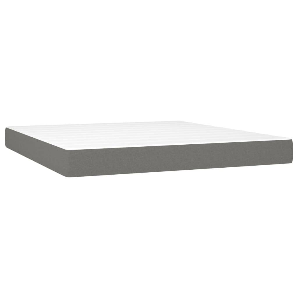vidaXL Taschenfederkernmatratze Mittel Dunkelgrau 183x213x20 cm Stoff
