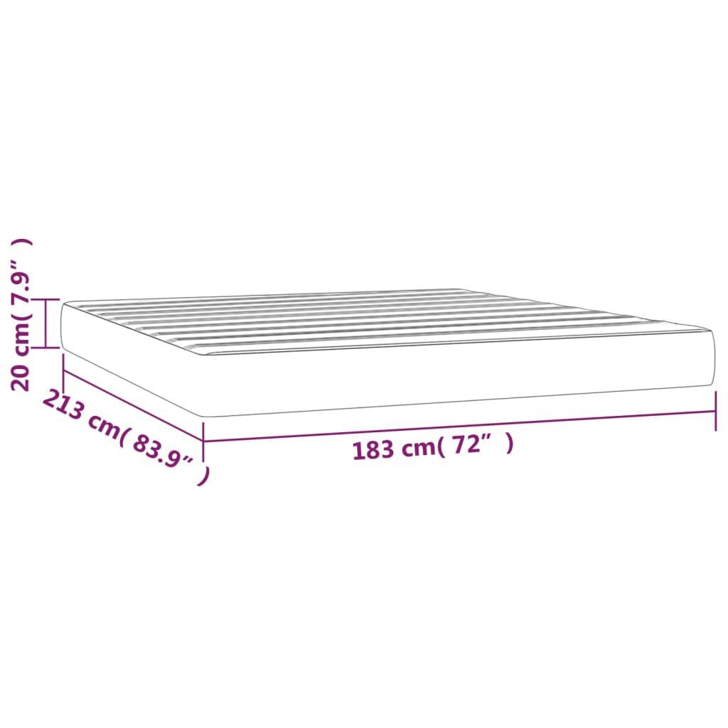 vidaXL Taschenfederkernmatratze Mittel Dunkelgrau 183x213x20 cm Stoff