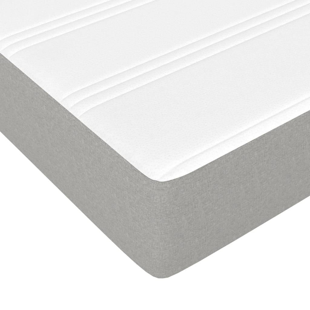 vidaXL Taschenfederkernmatratze Mittel Hellgrau 100x190x20 cm Stoff