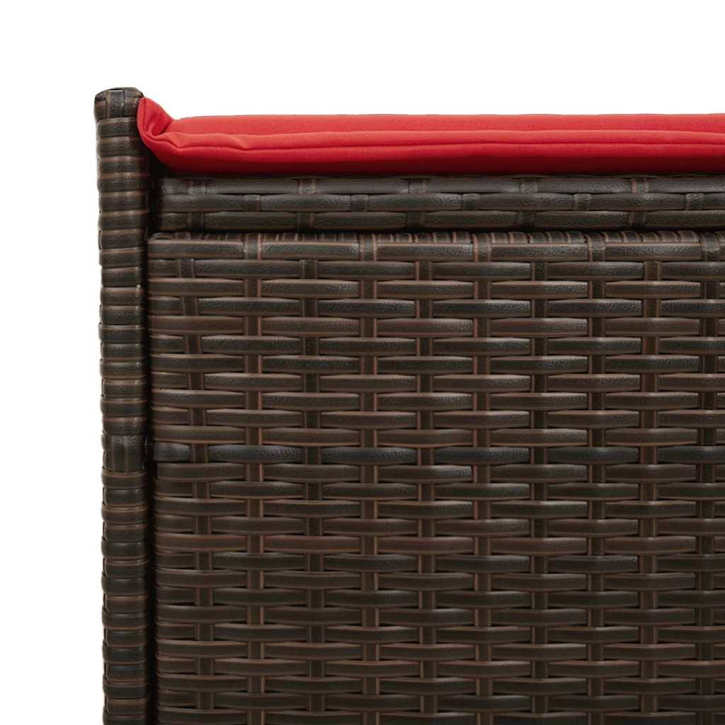 vidaXL Outdoor-Sitzbank mit Stauraum und Kissen Braun 100 cm