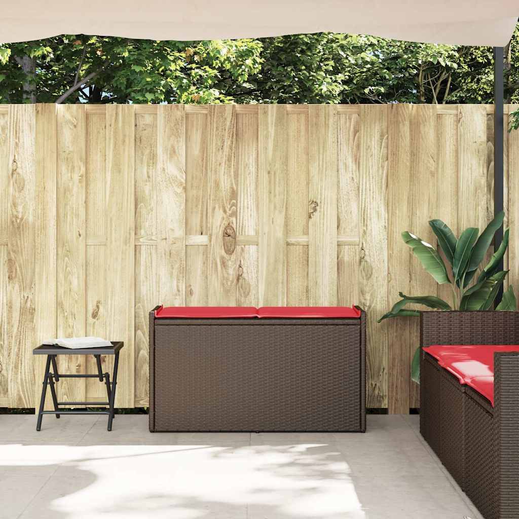 vidaXL Outdoor-Sitzbank mit Stauraum und Kissen Braun 100 cm