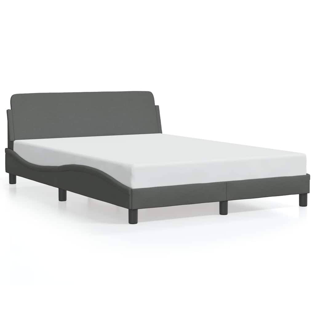 vidaXL Bettgestell "Dover" Dunkelgrau 137x190 cm Stoff