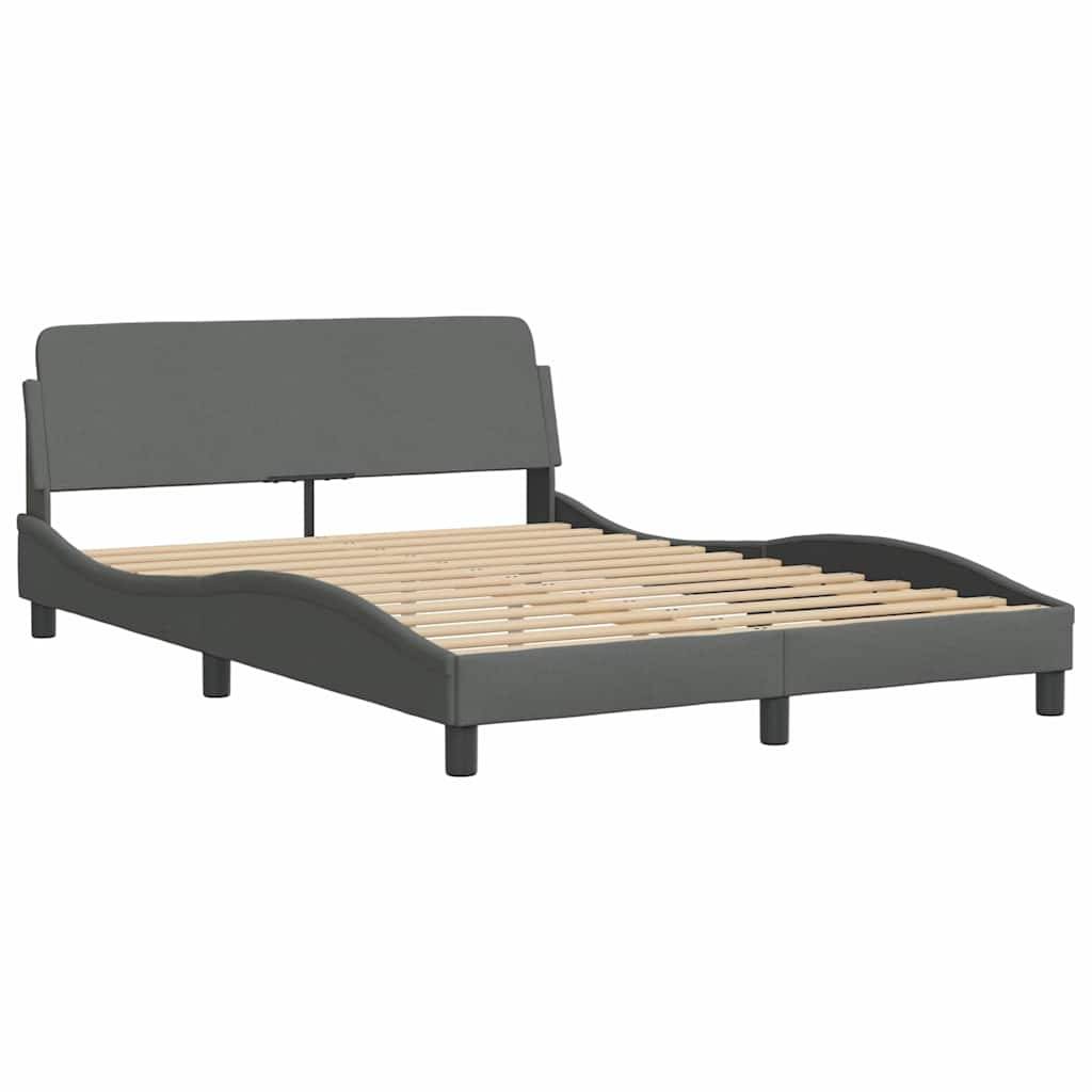 vidaXL Bettgestell "Dover" Dunkelgrau 137x190 cm Stoff
