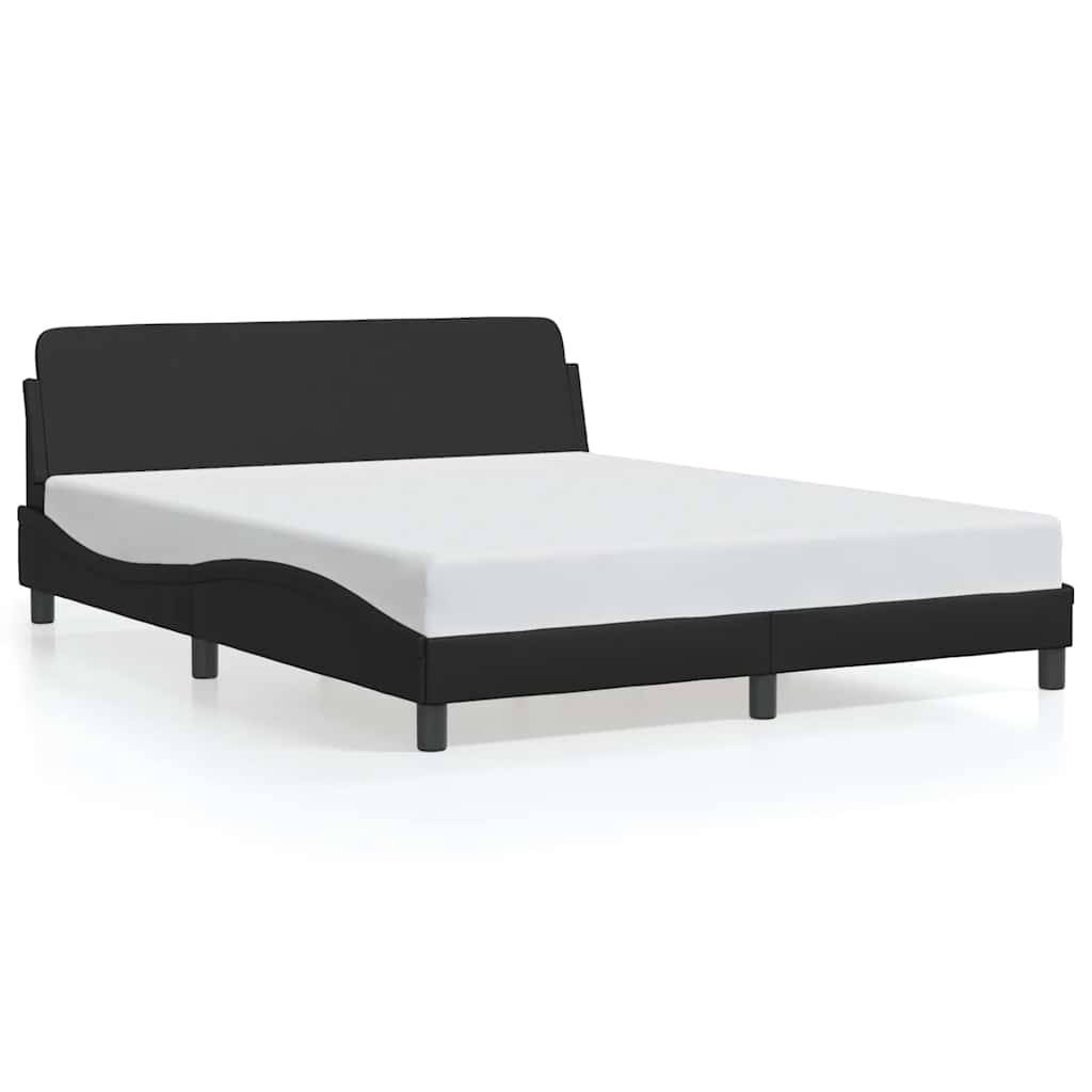 vidaXL Bettgestell "Dover" Schwarz 152x203 cm Kunstleder