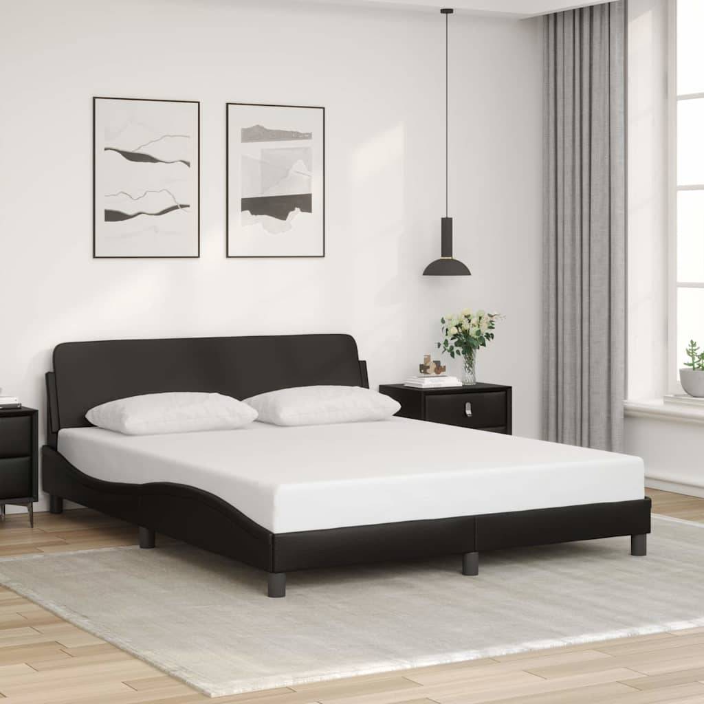 vidaXL Bettgestell "Dover" Schwarz 152x203 cm Kunstleder