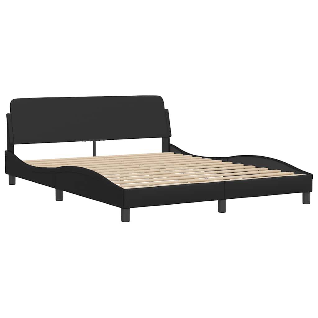 vidaXL Bettgestell "Dover" Schwarz 152x203 cm Kunstleder