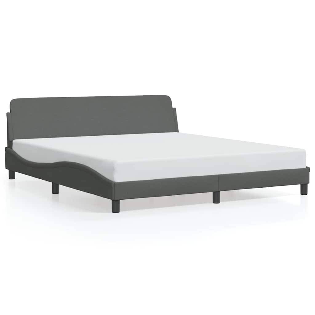 vidaXL Bettgestell "Dover" Dunkelgrau 152x203 cm Stoff