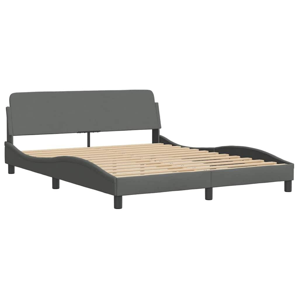 vidaXL Bettgestell "Dover" Dunkelgrau 152x203 cm Stoff