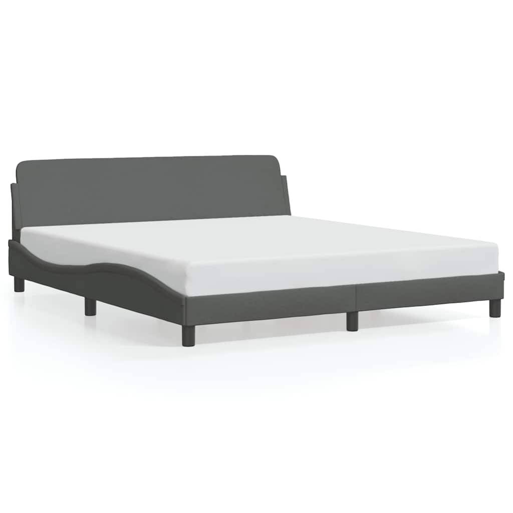 vidaXL Bettgestell "Dover" Dunkelgrau 183x213 cm Stoff
