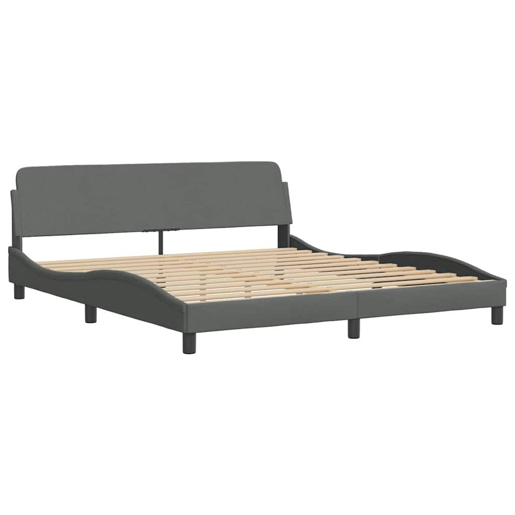 vidaXL Bettgestell "Dover" Dunkelgrau 183x213 cm Stoff