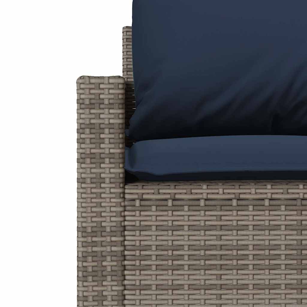 vidaXL 4-tlg. Garten-Sofagarnitur mit Kissen Grau Poly Rattan