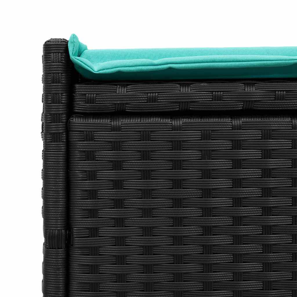 vidaXL Outdoor-Sitzbank mit Stauraum und Kissen Schwarz 100 cm