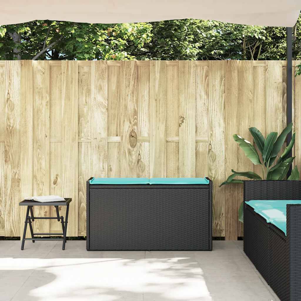 vidaXL Outdoor-Sitzbank mit Stauraum und Kissen Schwarz 100 cm
