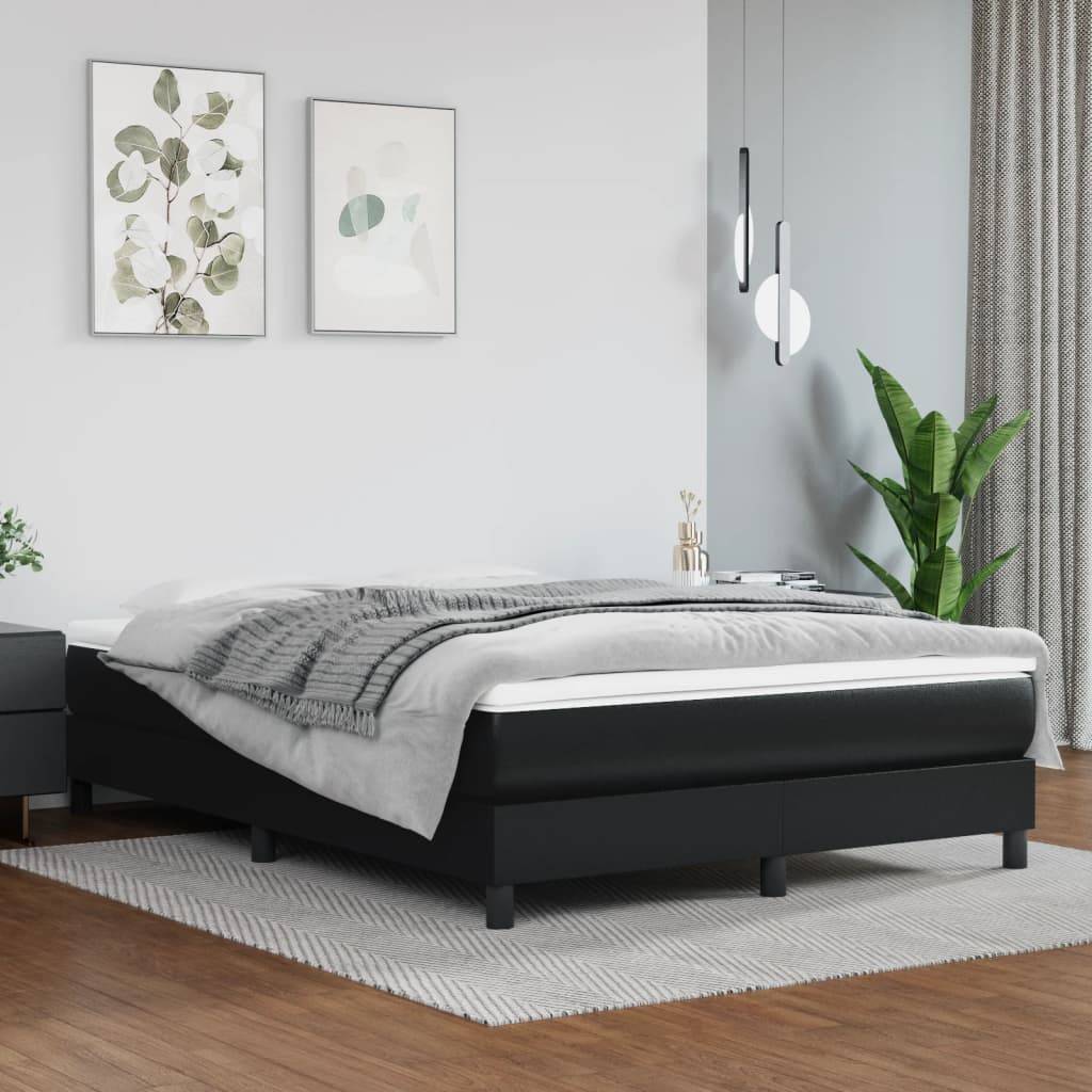 vidaXL Taschenfederkernmatratze Mittel Schwarz 137x190x20 cm Kunstleder