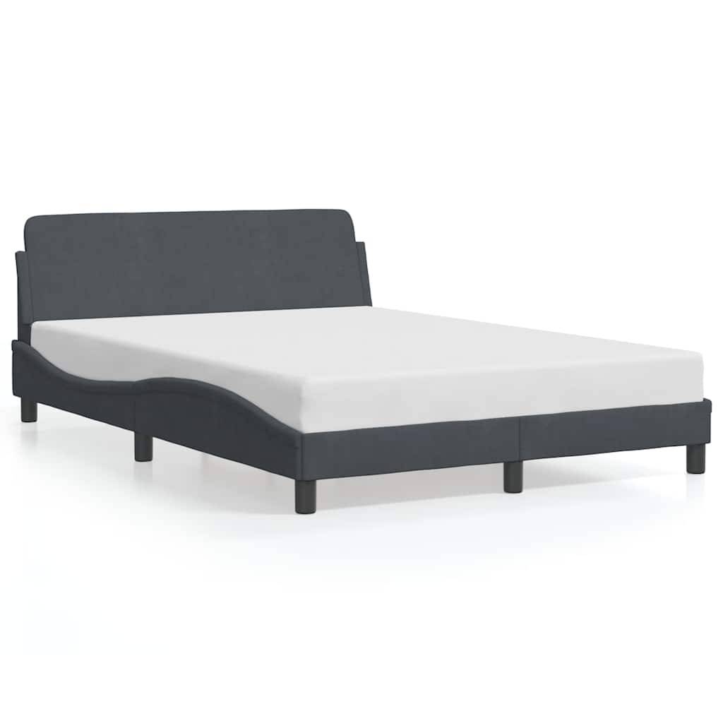 vidaXL Bettgestell "Dover" Dunkelgrau 137x190 cm Samt