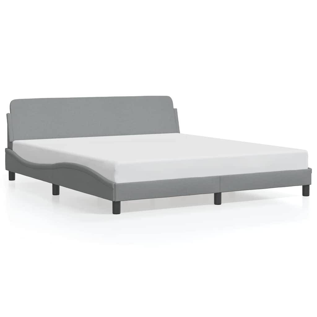 vidaXL Bettgestell "Dover" Hellgrau 183x213 cm Stoff
