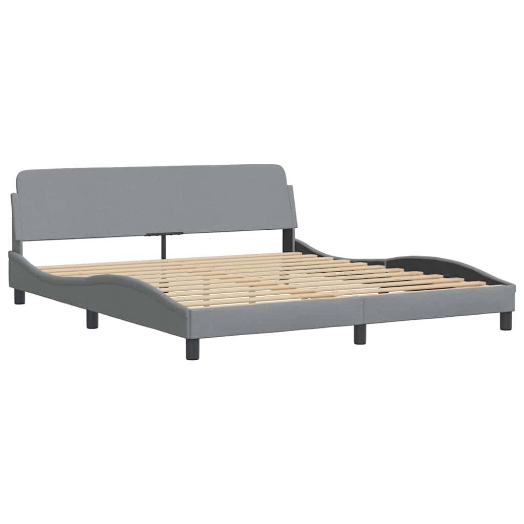 vidaXL Bettgestell "Dover" Hellgrau 183x213 cm Stoff
