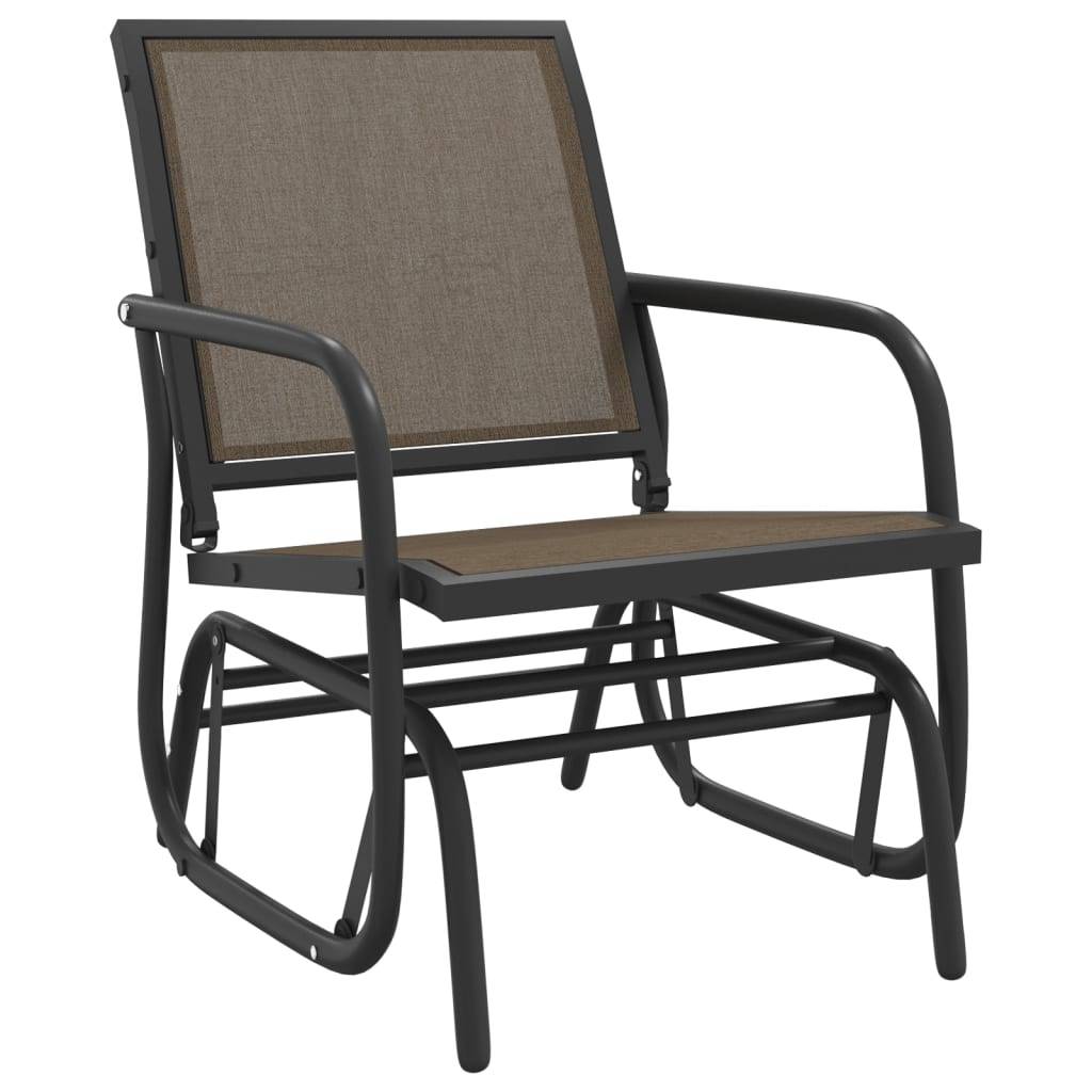 vidaXL Garten-Schaukelstühle 2 Stk. Braun 61x76x87 cm Textilene Stahl