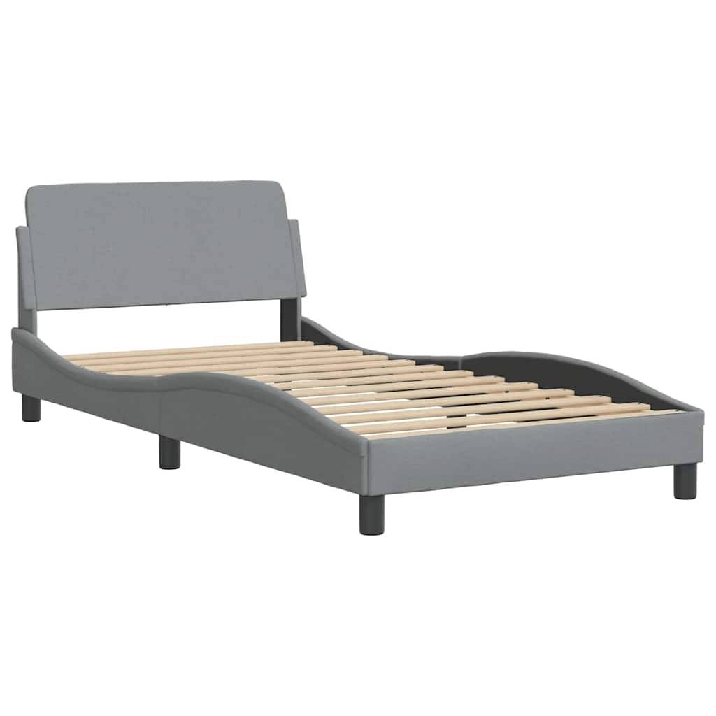 vidaXL Bettgestell "Dover" Hellgrau 100x190 cm Stoff