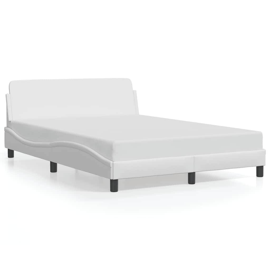 vidaXL Bettgestell "Dover" Weiß 137x190 cm Kunstleder