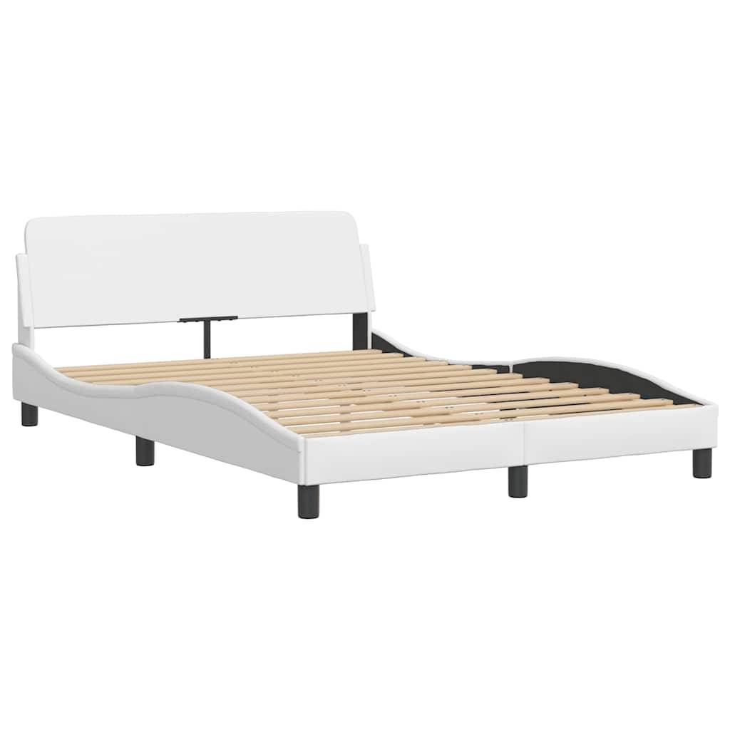 vidaXL Bettgestell "Dover" Weiß 137x190 cm Kunstleder