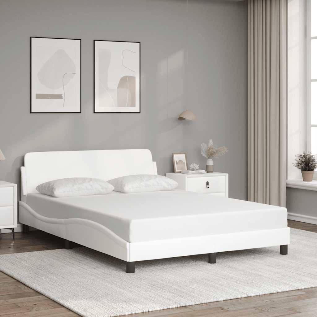 vidaXL Bettgestell "Dover" Weiß 137x190 cm Kunstleder