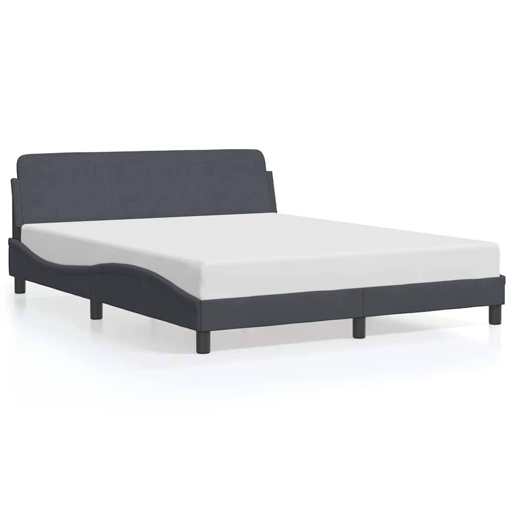 vidaXL Bettgestell "Dover" Dunkelgrau 152x203 cm Samt