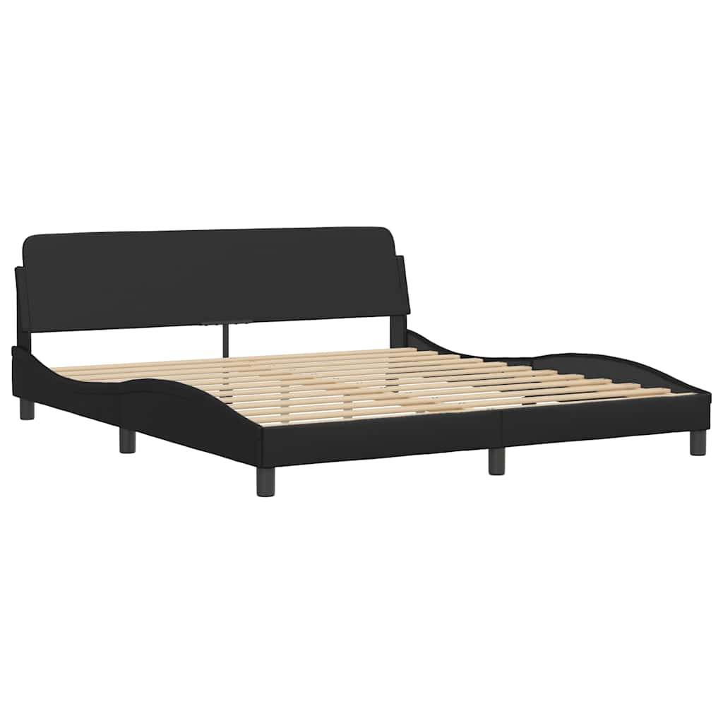 vidaXL Bettgestell "Dover" Schwarz 183x213 cm Kunstleder