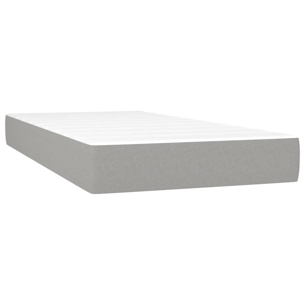 vidaXL Taschenfederkernmatratze Mittel Hellgrau 100x190x20 cm Stoff