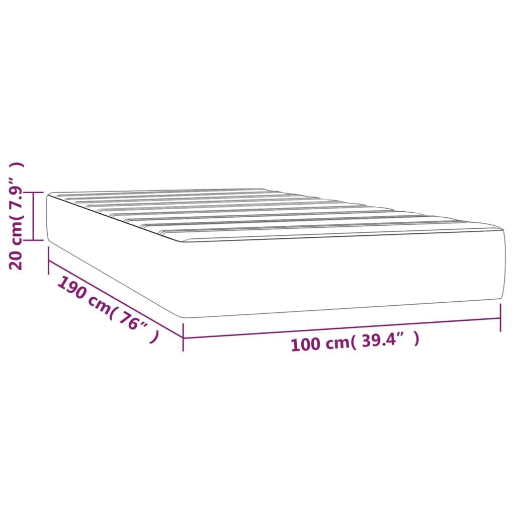 vidaXL Taschenfederkernmatratze Mittel Hellgrau 100x190x20 cm Samt