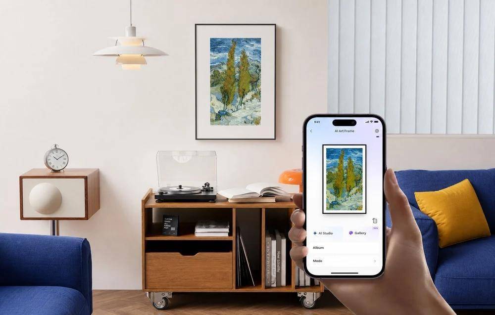 SwitchBot AI Art Frame 13,3", Digitaler Bilderrahmen mit 6-Farben E-Ink Display