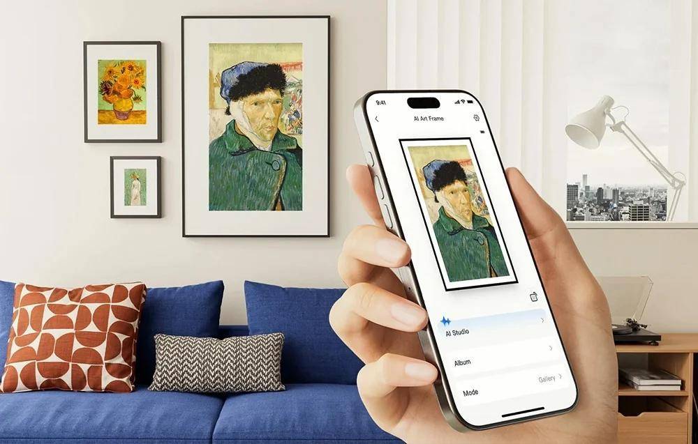SwitchBot AI Art Frame 31,5", Digitaler Bilderrahmen mit 6-Farben E-Ink Display