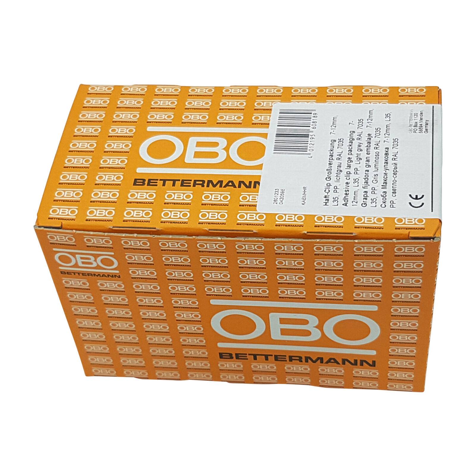 600 Stück OBO Bettermann Nagelschelle für Kabel mit einem Durchmesser von 7-12 mm, mit einem 35 mm Nagel