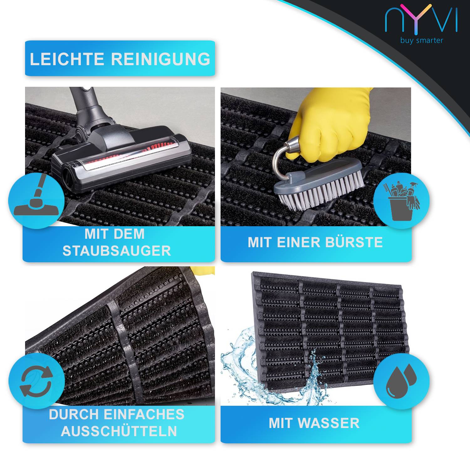 NYVI Outdoor Fußmatte KokosGUARD 40x60 cm Schwarz