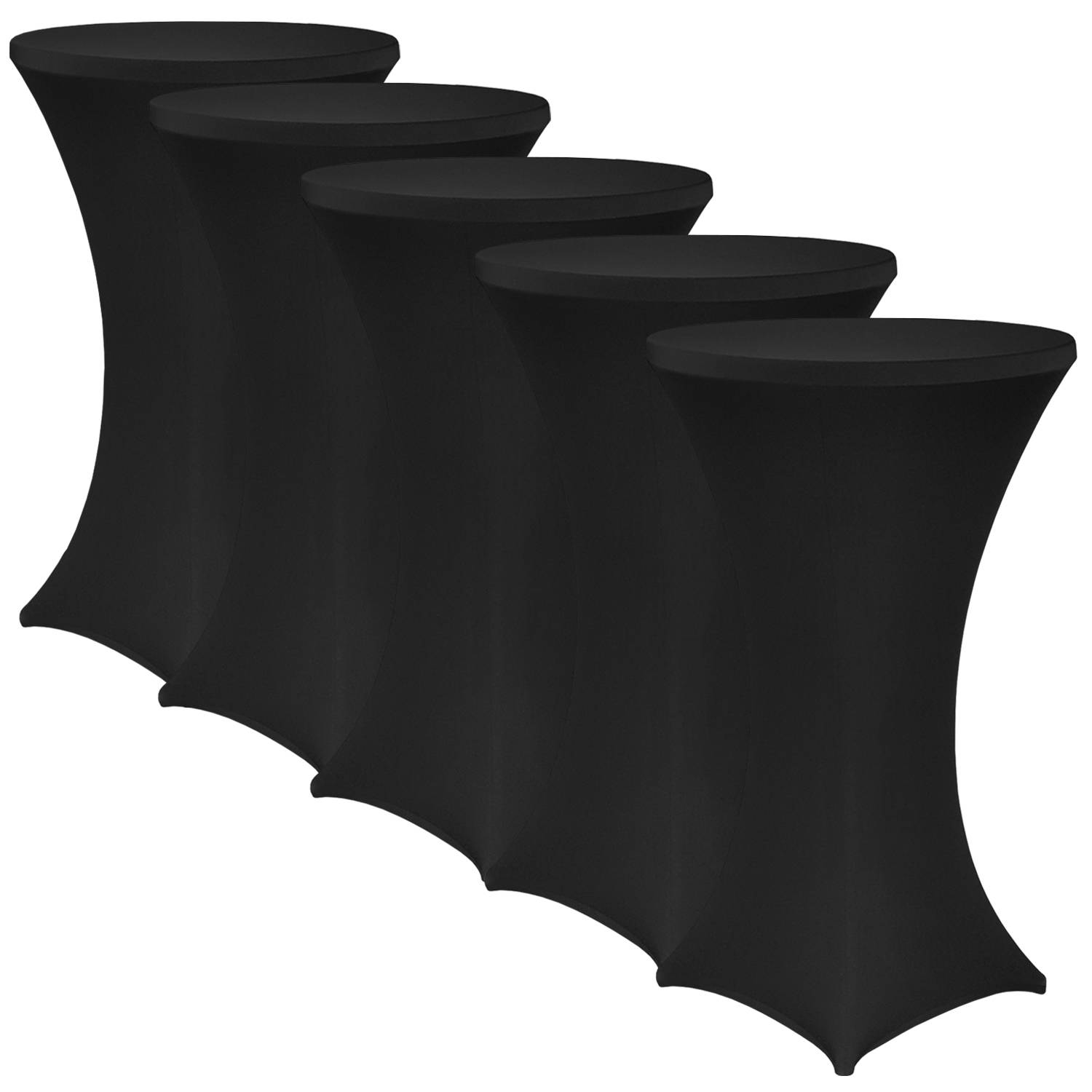 NYVI Stehtischhusse Gala Schwarz Ø 70-75 cm 5er Set