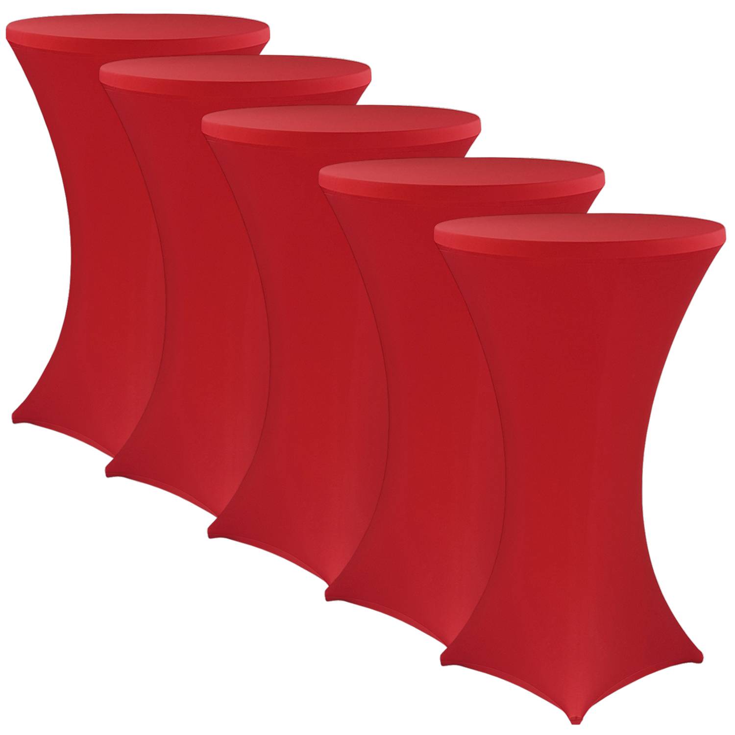 NYVI Stehtischhusse Gala Rot Ø 80-85 cm 5er Set