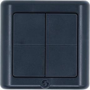 Shelly BLU Wall Switch 4 ZB DK, Wandtaster, 4-fach, 16 Aktionen, Bluetooth, Zigbee, grau