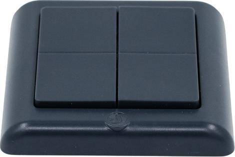 Shelly BLU Wall Switch 4 ZB DK, Wandtaster, 4-fach, 16 Aktionen, Bluetooth, Zigbee, grau