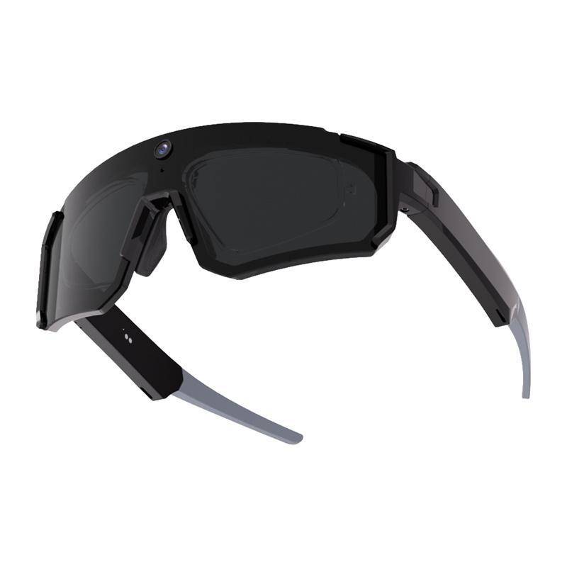 COLMI V03 Sports Sunglasses, Smarte Sport Sonnenbrille mit 8MP Kamera, Audio, Bluetooth 5.3, IP54 - Ausführung: Schwarz mit schwarzen Gläsern