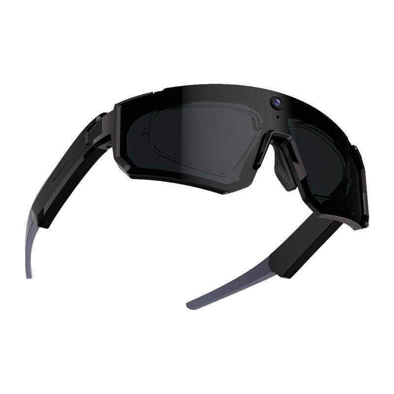 COLMI V03 Sports Sunglasses, Smarte Sport Sonnenbrille mit 8MP Kamera, Audio, Bluetooth 5.3, IP54 - Ausführung: Schwarz mit schwarzen Gläsern