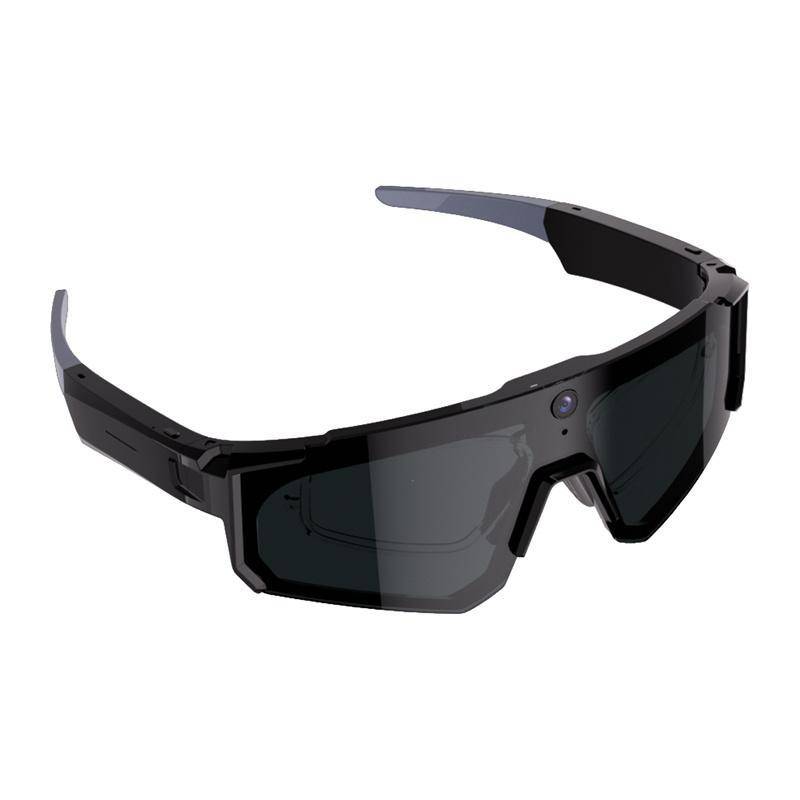 COLMI V03 Sports Sunglasses, Smarte Sport Sonnenbrille mit 8MP Kamera, Audio, Bluetooth 5.3, IP54 - Ausführung: Schwarz mit schwarzen Gläsern