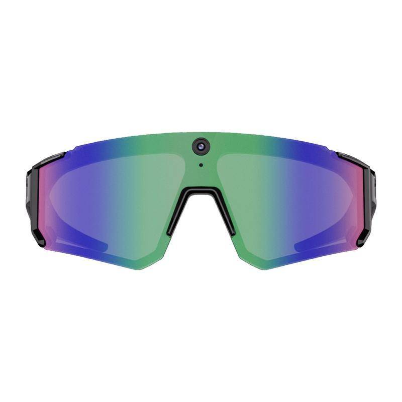 COLMI V03 Sports Sunglasses, Smarte Sport Sonnenbrille mit 8MP Kamera, Audio, Bluetooth 5.3, IP54 - Ausführung: Schwarz mit farbigen Gläsern