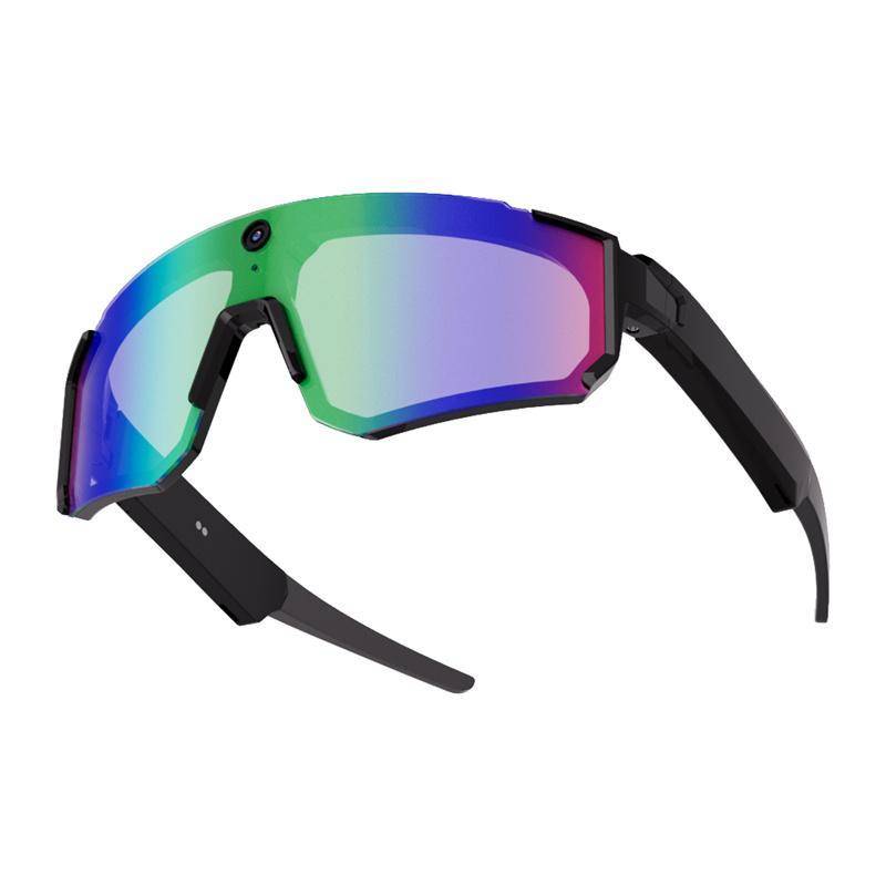 COLMI V03 Sports Sunglasses, Smarte Sport Sonnenbrille mit 8MP Kamera, Audio, Bluetooth 5.3, IP54 - Ausführung: Schwarz mit farbigen Gläsern
